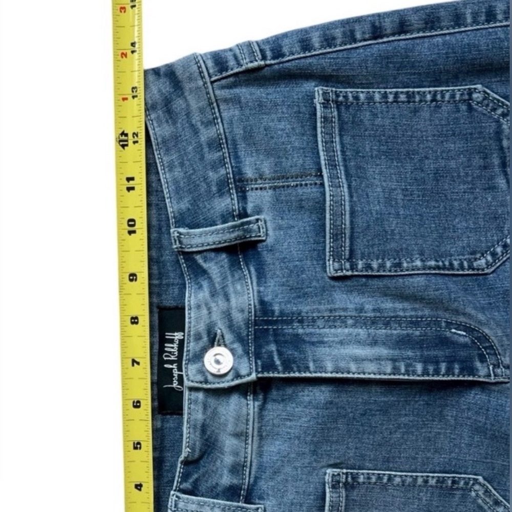 Joseph Ribkoff Culotte Jeans/Denim With Rhinestone Front Seam Slit Hem Size 8 - Picture 6 of 11
